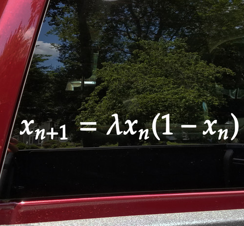 Chaos Theory Formula Vinyl Decal - Mathematical Equation - Die Cut Decal
