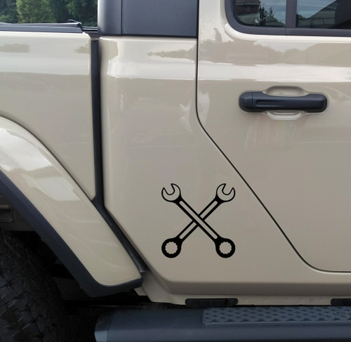 Crossed Wrenches Vinyl Decal - Combination Crescent Mechanic - Die Cut Sticker
