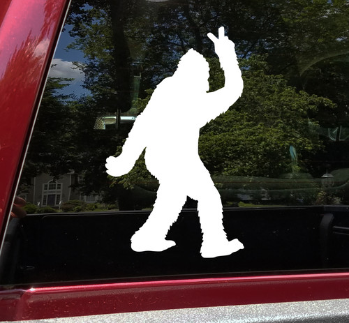 Bigfoot Peace Sign Vinyl Decal V2 - Sasquatch PNW Believe - Die Cut Sticker
