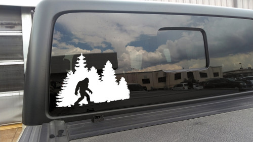 Bigfoot in Trees Vinyl Decal V11 - Sasquatch Forest Line PNW - Die Cut Sticker
