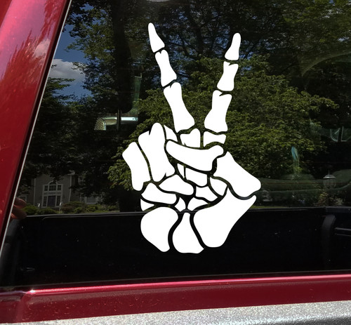 Peace Sign Skeleton Hand Vinyl Decal - Bones - Die Cut Sticker
Peace Sign Skeleton Hand Vinyl Decal - Bones - Die Cut Sticker
