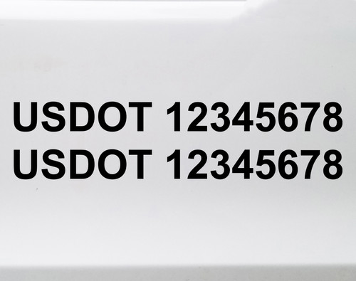 Set of two USDOT Number Vinyl Decals - Interstate Trucking US DOT Registration - Die Cut Stickers
