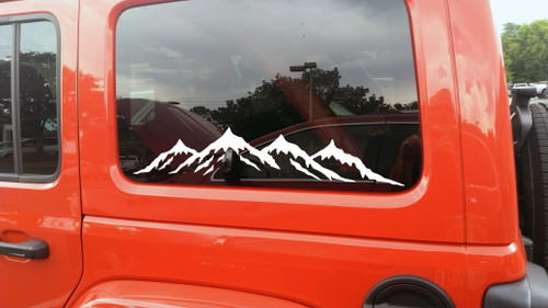 Mountains Scene Vinyl Decal V4 - Hiking Traveling RV Graphics - Die Cut Sticker