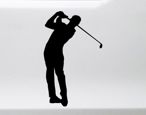 Golfer Vinyl Decal V2 - Male Golf Par Tee Driver - Die Cut Sticker
