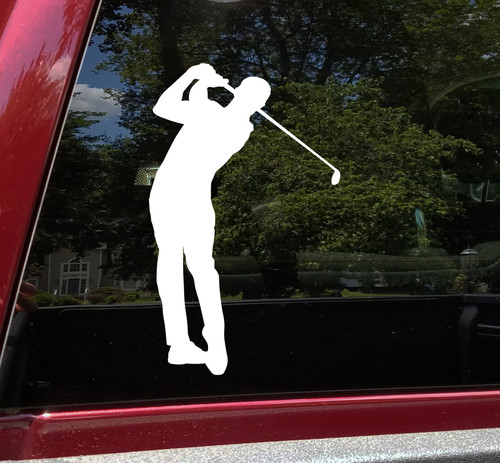 Golfer Vinyl Decal V2 - Male Golf Par Tee Driver - Die Cut Sticker