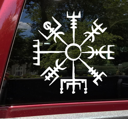 Viking Compass Vinyl Decal V15 - Vegvisir Viking Norse Icelandic - Die Cut Sticker