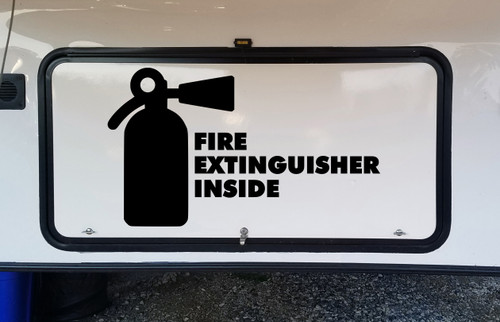 Fire Extinguisher Inside Vinyl Decal V1 - Safety Truck Rig - Die Cut Sticker