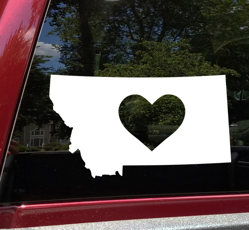 Montana Heart State Outline Vinyl Decal - Big Sky Country - Die Cut Sticker
