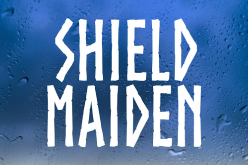 Shield Maiden Vinyl Decal V2 - Viking Female Warrior - Die Cut Sticker