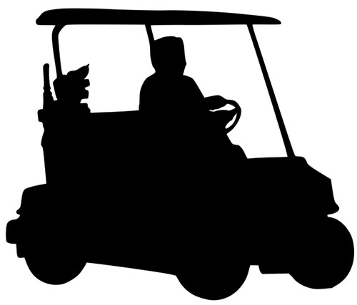 Golf Cart Car Vinyl Decal Sticker - Golfing Course Links Tee 5.5" x 4.5"