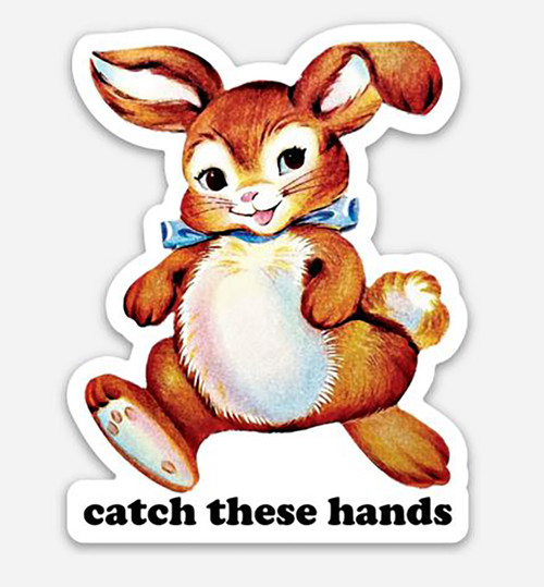 2-pack Catch These Hands Vinyl Decals - Cute Bunny Rabbit Die Cut Stickers