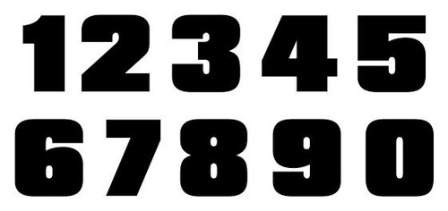 Racing Numbers Sheet – 20 Vinyl Decals for MX Dirt Bike and Motocross

