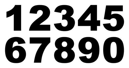 Sheet of 20 Numbers Arial Helvetica Black Font Vinyl Decal - Extra Bold  Mailbox Address - Die Cut Stickers