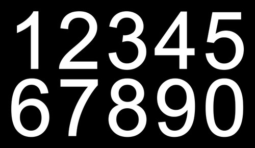 Sheet of 20 Numbers Arial Helvetica Font Vinyl Decal - Standard Mailbox Address  - Die Cut Stickers