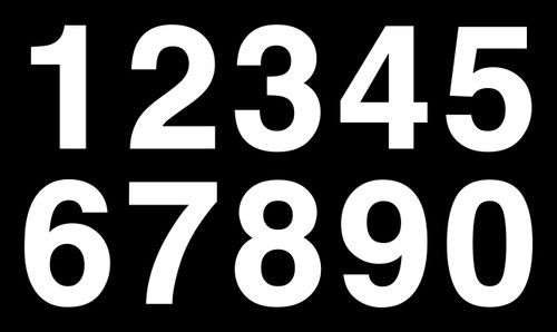 Sheet of 20 Numbers Arial Helvetica Bold Font Vinyl Decal - Standard Mailbox Address  - Die Cut Stickers