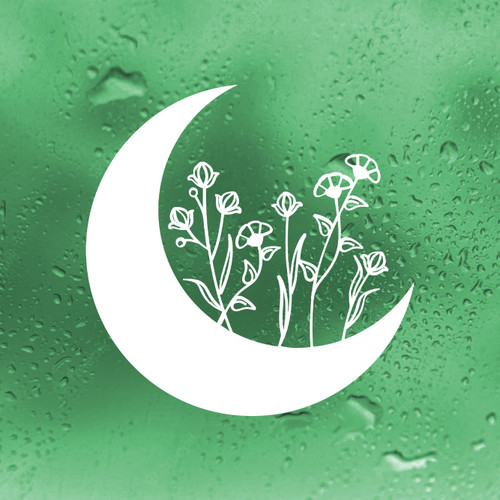 Moon Flowers V2 Custom Vinyl Decals | Pretty Floral Crescent Moon Design | Die Cut Sticker Moon Flowers V2 Custom Vinyl Decals | Pretty Floral Crescent Moon Design | Die Cut Sticker