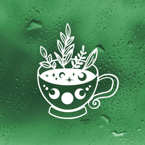 Mystic Teacup Custom Decal | Fortune Telling Tea Lovers Design | Die Cut Stickers