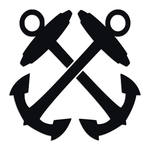 Crossed anchors V2 vinyl decal – nautical marine boat coastal décor sticker with painted-on look