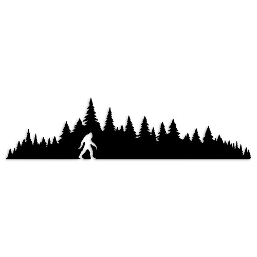 Sasquatch Bigfoot Among Trees cryptid folklore decal – adventure car truck SUV badge accent