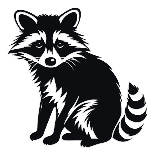 Raccoon Sitting Vinyl Decal Sticker – Woodland Animal – Forest Wildlife Car Window Laptop Décor