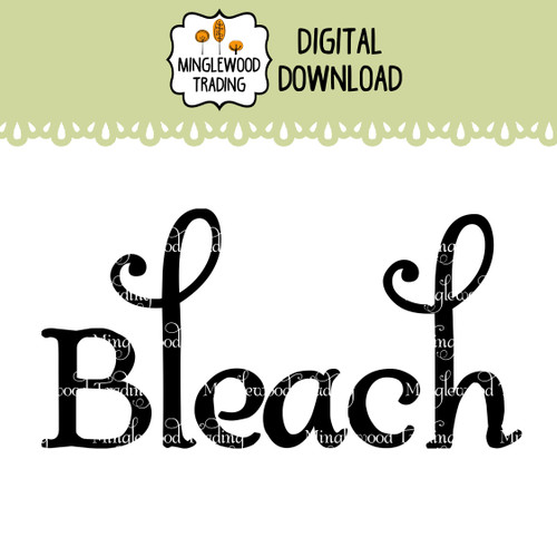 Black bleach bottle SVG vinyl cut file designed for laundry room labels and cleaning supply organization