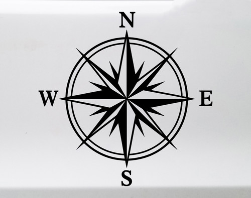 Compass rose vinyl decal adventure navigation symbol for travel and exploration