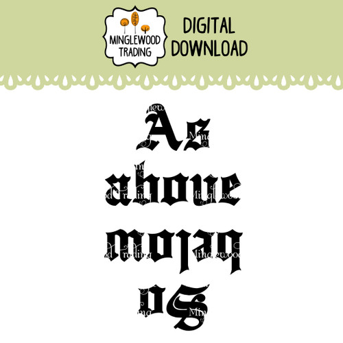 As Above So Below SVG showing bold hermetic phrase text in a clean high-contrast black design on a white background