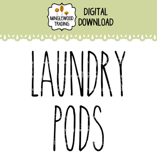 Laundry pods SVG vinyl cut file designed for laundry room labels and cleaning supply organization