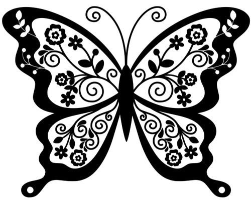 Butterfly (version 2) - Vinyl Decal Sticker - 11.75" x 9"  - Skipper Moth Tattoo