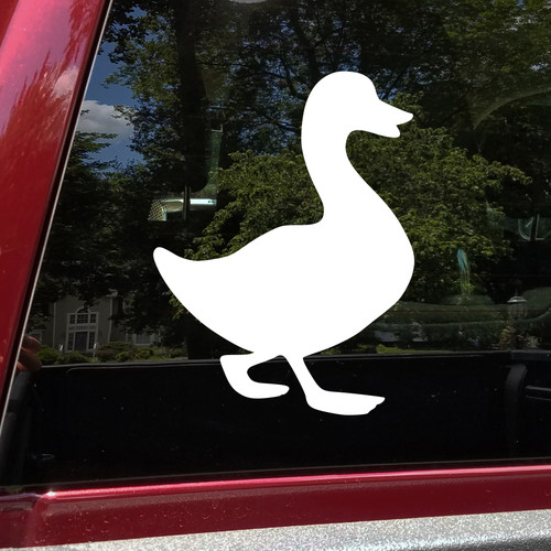 Walking duck vinyl decal with waterfowl silhouette and mirror option