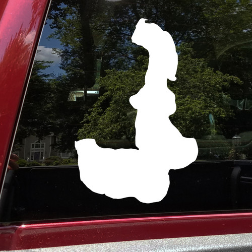 Devil’s Lake Wisconsin silhouette vinyl sticker decal waterproof Baraboo bluffs shoreline design cut from solid vinyl