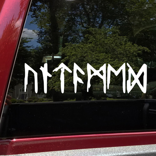 Untamed Viking Futhark runes vinyl sticker decal waterproof Norse Celtic warrior inspired design cut from solid vinyl