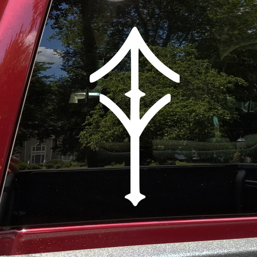 tyr algiz strength protection bindrune vinyl sticker decal featuring Norse Viking rune symbolism associated with courage and resilience