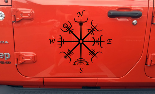 asatru vegvisir viking compass vinyl sticker decal featuring Nordic protection guidance and Icelandic symbolic design