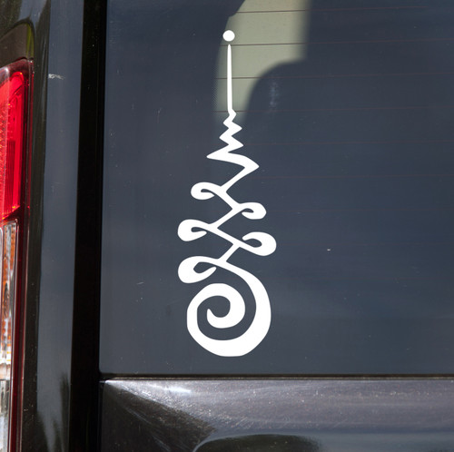 unalome vinyl sticker decal featuring the sacred spiritual symbol representing mindfulness enlightenment meditation personal growth spiritual awakening and the journey of life