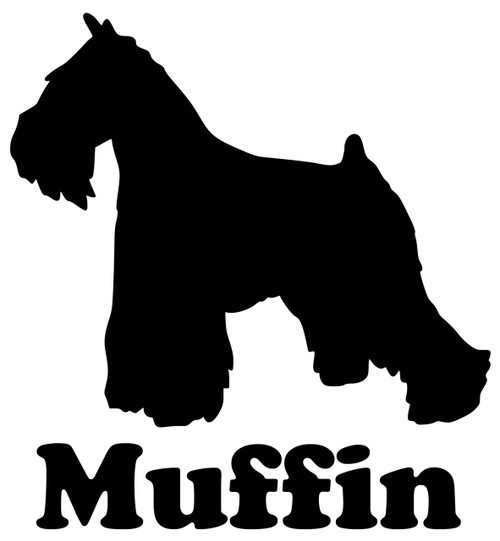 SCHNAUZER with Personalized Name Vinyl Sticker - Terrier Dog Puppy - Die Cut Decal