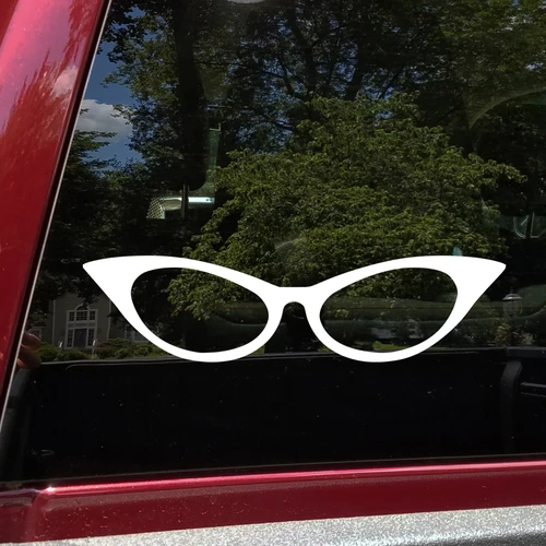 Cat Eye Glasses Vinyl Decal | Sunglasses Eyeglasses Cateye Retro Die Cut Sticker
