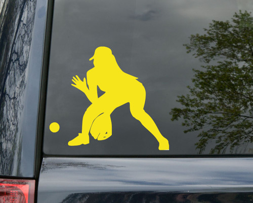 Softball Infielder Player Vinyl Decal Sticker 5.25" x 4.5" iPad Car