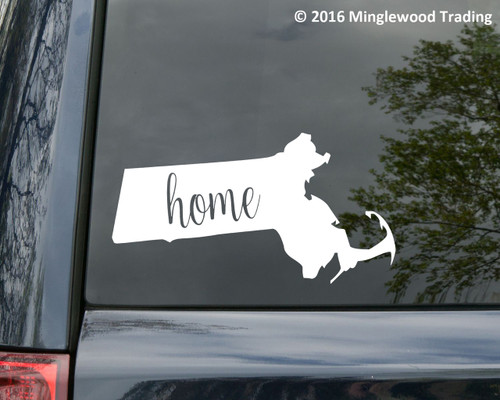 Massachusetts State vinyl decal sticker 6" x 3" MA Home Boston