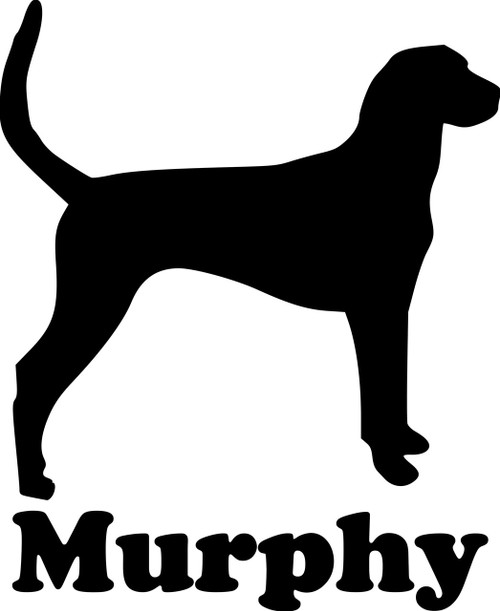 Foxhound personalized name vinyl decal with standing Fox Hound silhouette and mirror option