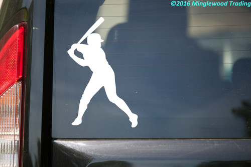 Baseball Batter vinyl decal sticker 3.5" x 5.5" Player Hitter Little League v2