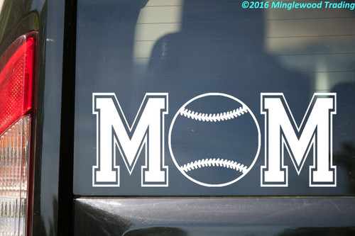 Baseball Mom custom vinyl decal sticker 11" x 4.25" Travel Ball Little League Sports