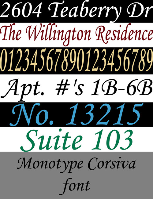 Custom Lettering - Office House Entrance Address Numbers - 3.5" x 23" max - Name Door Mailbox Porch vinyl decal sticker