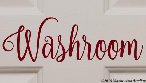 Washroom custom vinyl decal sticker 11" x 3.5" Bathroom Door Restroom Loo Toilet Water Closet