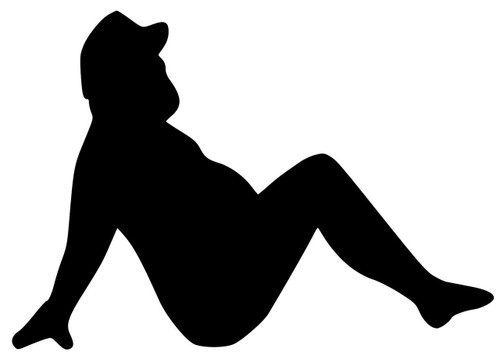 MUDFLAP FAT MAN Vinyl Sticker - Trucker Girl Country Boy Silhouette - Die Cut Decal