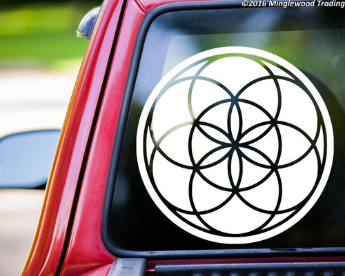 Seed of Life vinyl decal sticker 10" x 10" Geometric Flower Kaballah