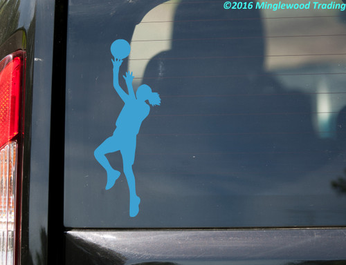 Girl Basketball Player vinyl decal sticker 6.5" x 2.5" Female Womens