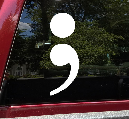 SEMICOLON Vinyl Decal - Suicide Prevention Support - Die Cut Sticker