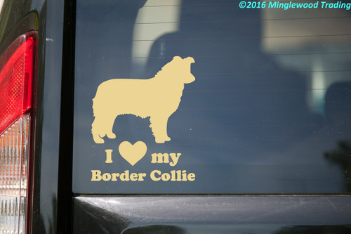 I love my Border Collie vinyl decal sticker 5" x 6" Herding Dog