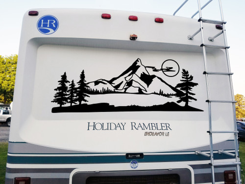 NOMAD Skyline RV Trailer Decal Kit – Mountain Scene Graphic Sticker Set, 3M Glossy Finish, SKYnmd44